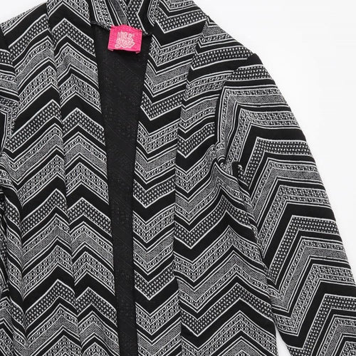 Miss Sassy Womens Black Geometric  Jacket  Size M