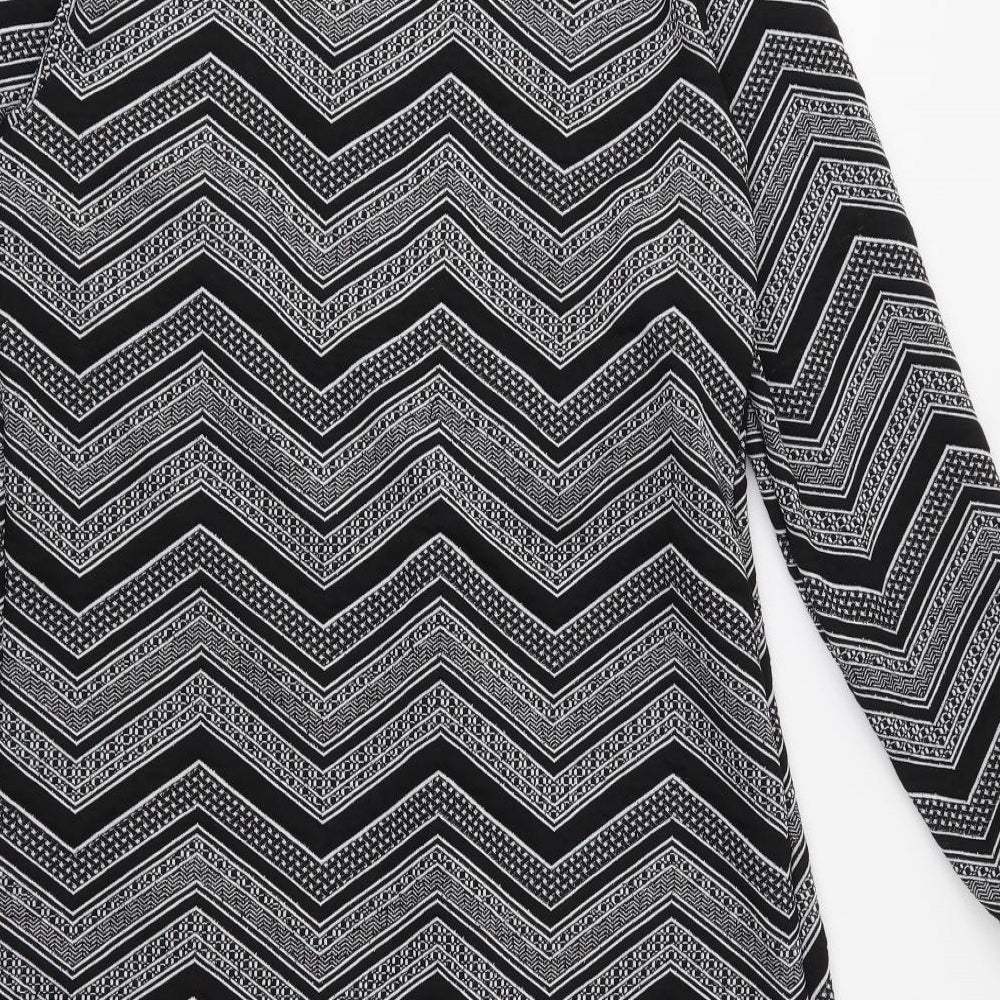 Miss Sassy Womens Black Geometric  Jacket  Size M