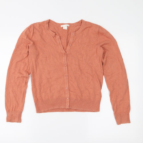 H&M Womens Pink  Knit Cardigan Jumper Size S