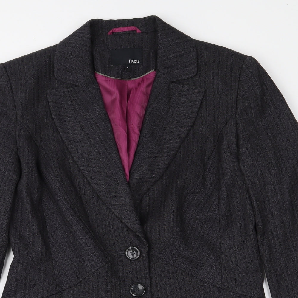 NEXT Womens Grey Striped  Jacket Suit Jacket Size 12