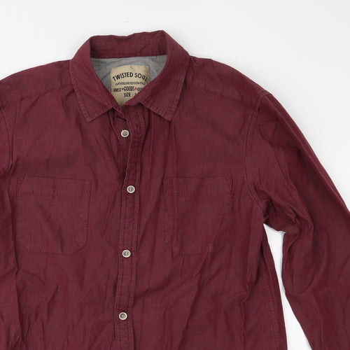 Twisted Soul Mens Red    Button-Up Size S