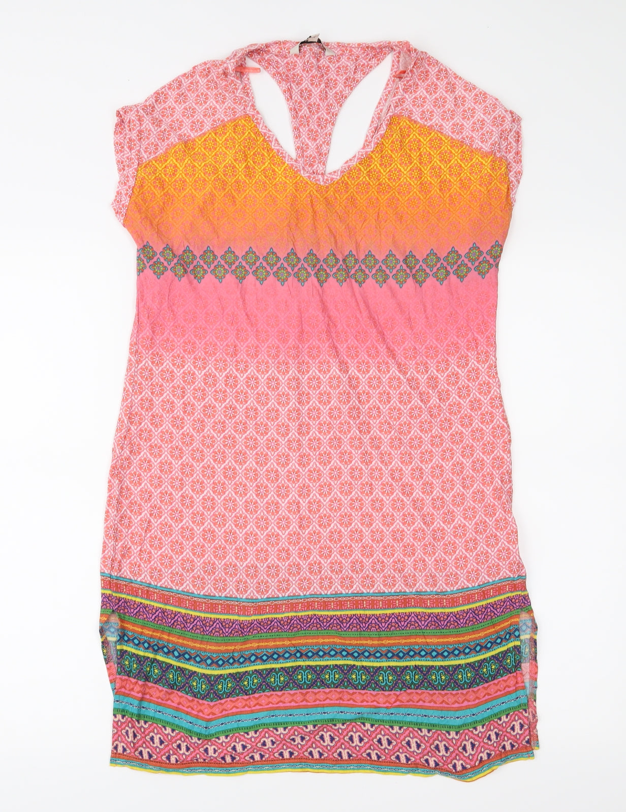 NEXT Womens Pink Geometric Jersey T-Shirt Dress  Size 8