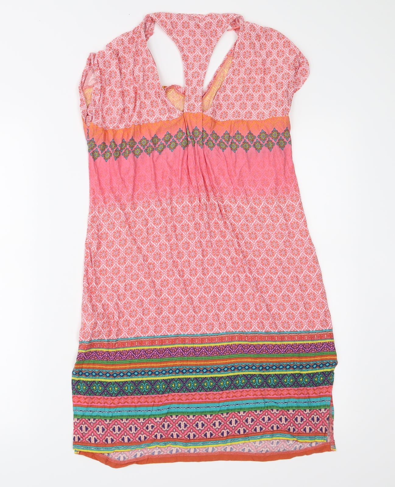 NEXT Womens Pink Geometric Jersey T-Shirt Dress  Size 8