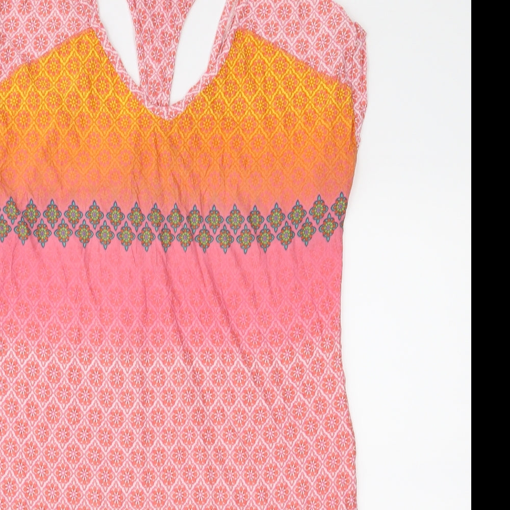 NEXT Womens Pink Geometric Jersey T-Shirt Dress  Size 8
