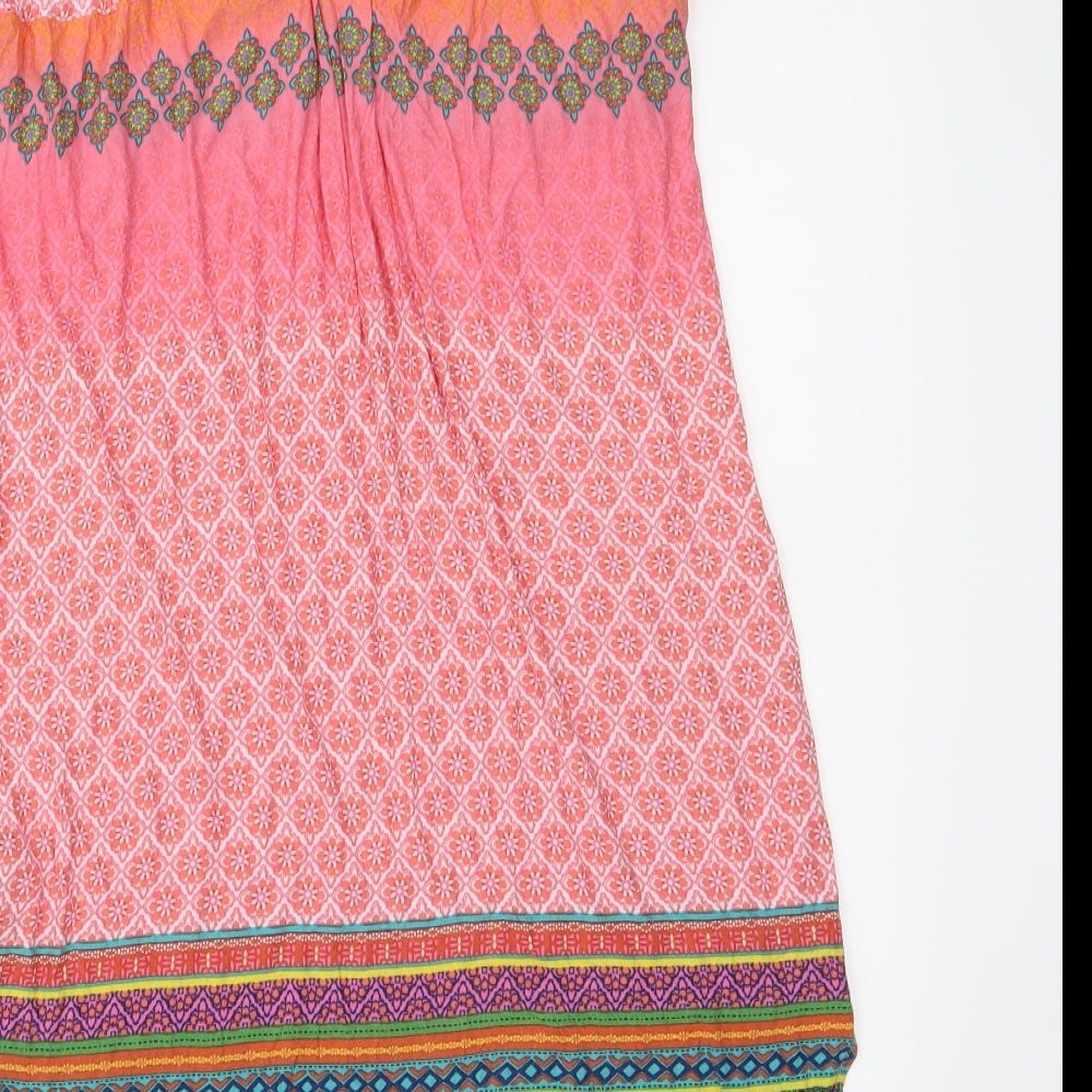 NEXT Womens Pink Geometric Jersey T-Shirt Dress  Size 8