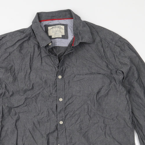 Burton Mens Grey    Button-Up Size M