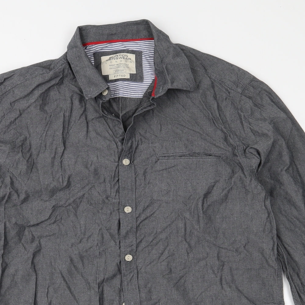 Burton Mens Grey    Button-Up Size M