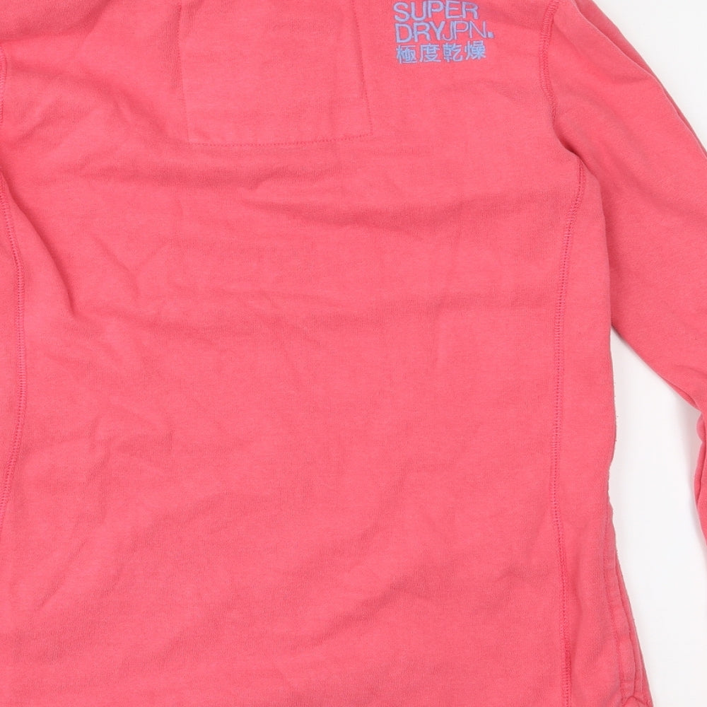Superdry Womens Pink  Jersey Pullover Sweatshirt Size M