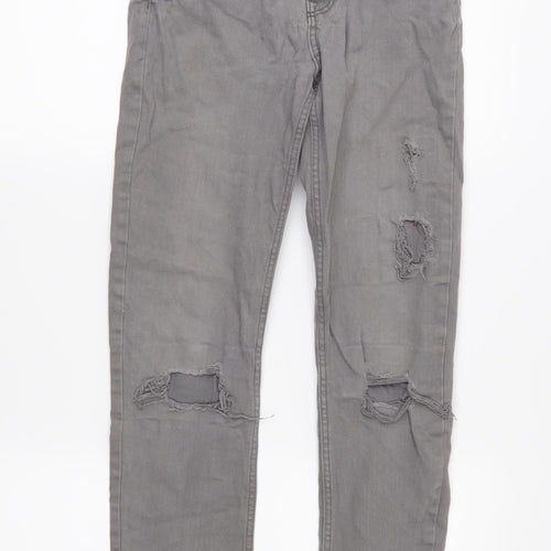 H&M Boys Grey  Denim Skinny Jeans Size 12 Years - Distressed