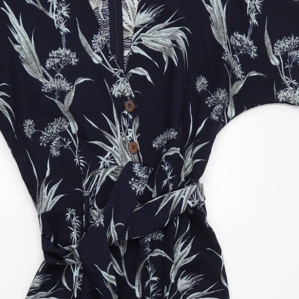 Warehouse Womens Blue Floral  A-Line  Size 10
