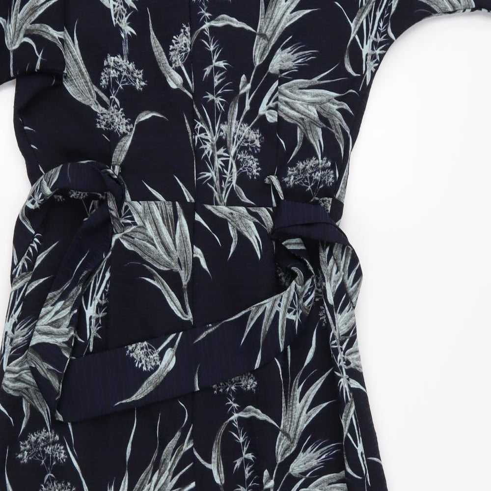 Warehouse Womens Blue Floral  A-Line  Size 10