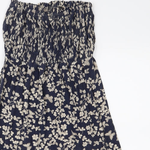 Accessorize Womens Blue Floral Jersey Fit & Flare  Size S