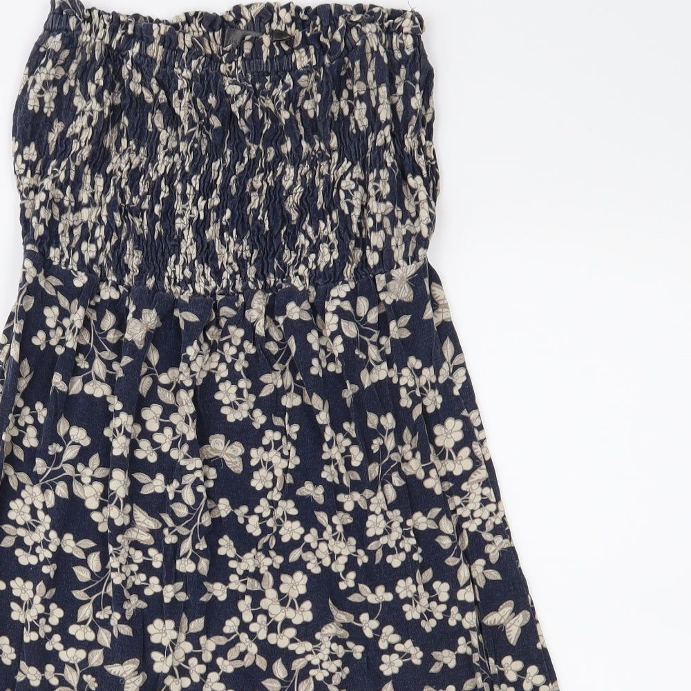 Accessorize Womens Blue Floral Jersey Fit & Flare  Size S