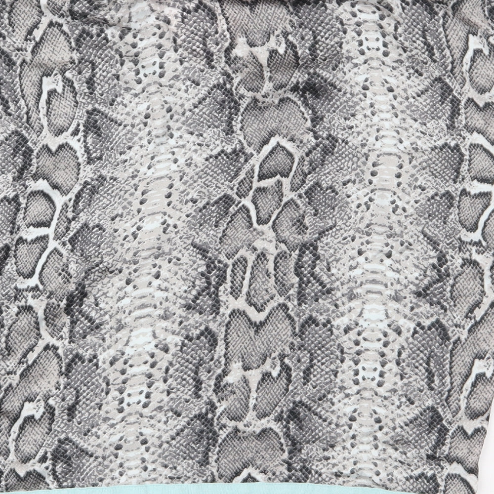 Dunnes Stores Womens Green Animal Print  Basic Blouse Size M
