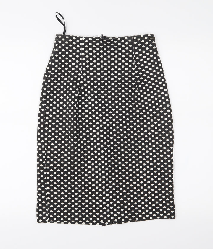 Pringle Womens Black Polka Dot Straight & Pencil Skirt Size S