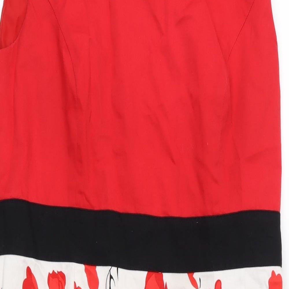 Precis Womens Red Floral  Shift  Size 14