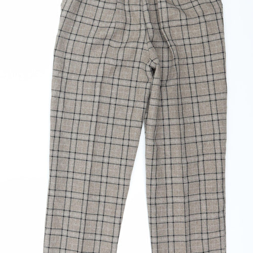Preworn Womens Brown Check  Trousers  Size 8 L25 in