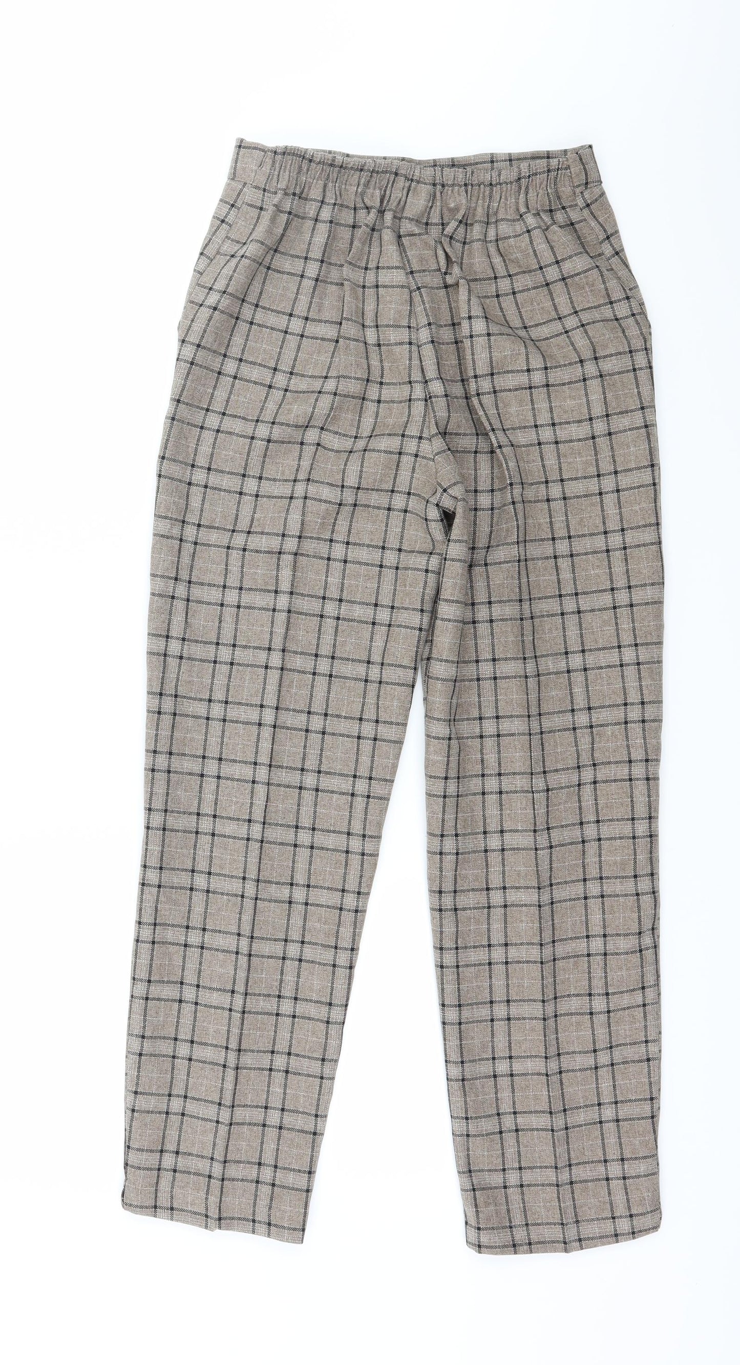 Preworn Womens Brown Check  Trousers  Size 8 L25 in