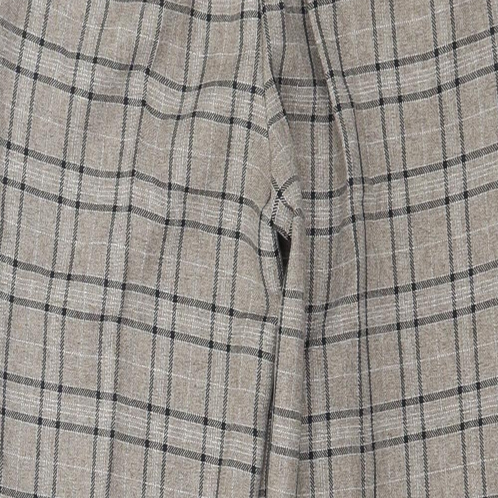 Preworn Womens Brown Check  Trousers  Size 8 L25 in