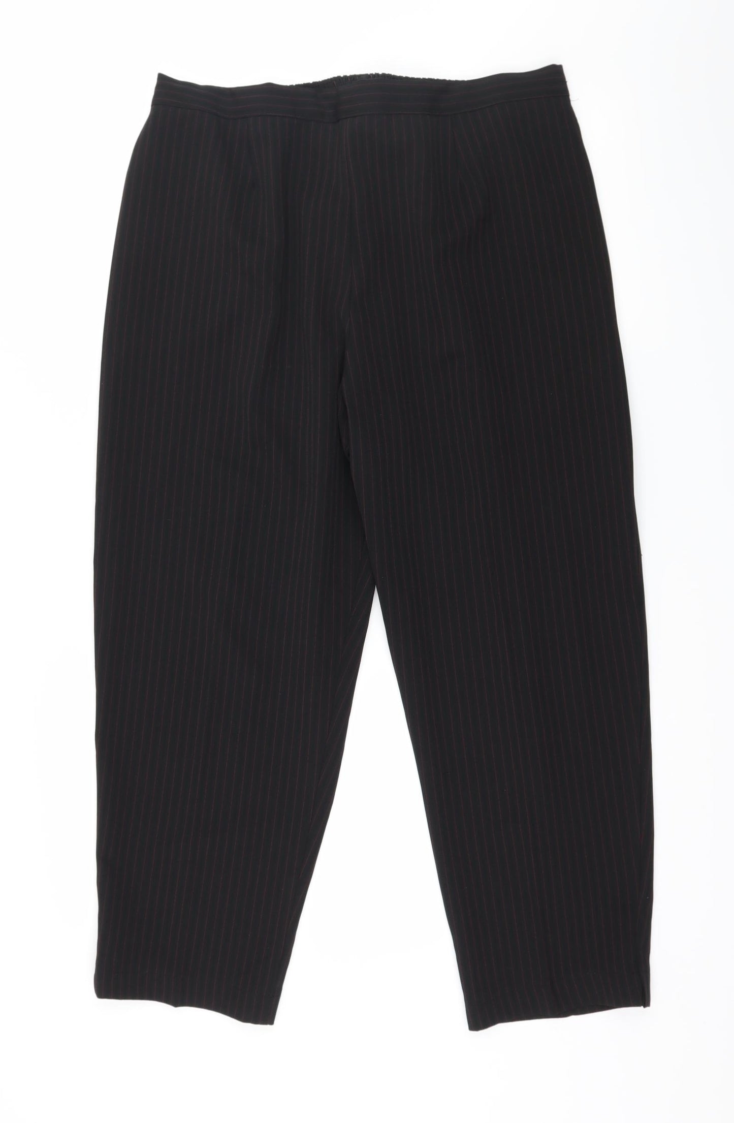 Preworn Womens Black Striped  Trousers  Size 20 L25 in