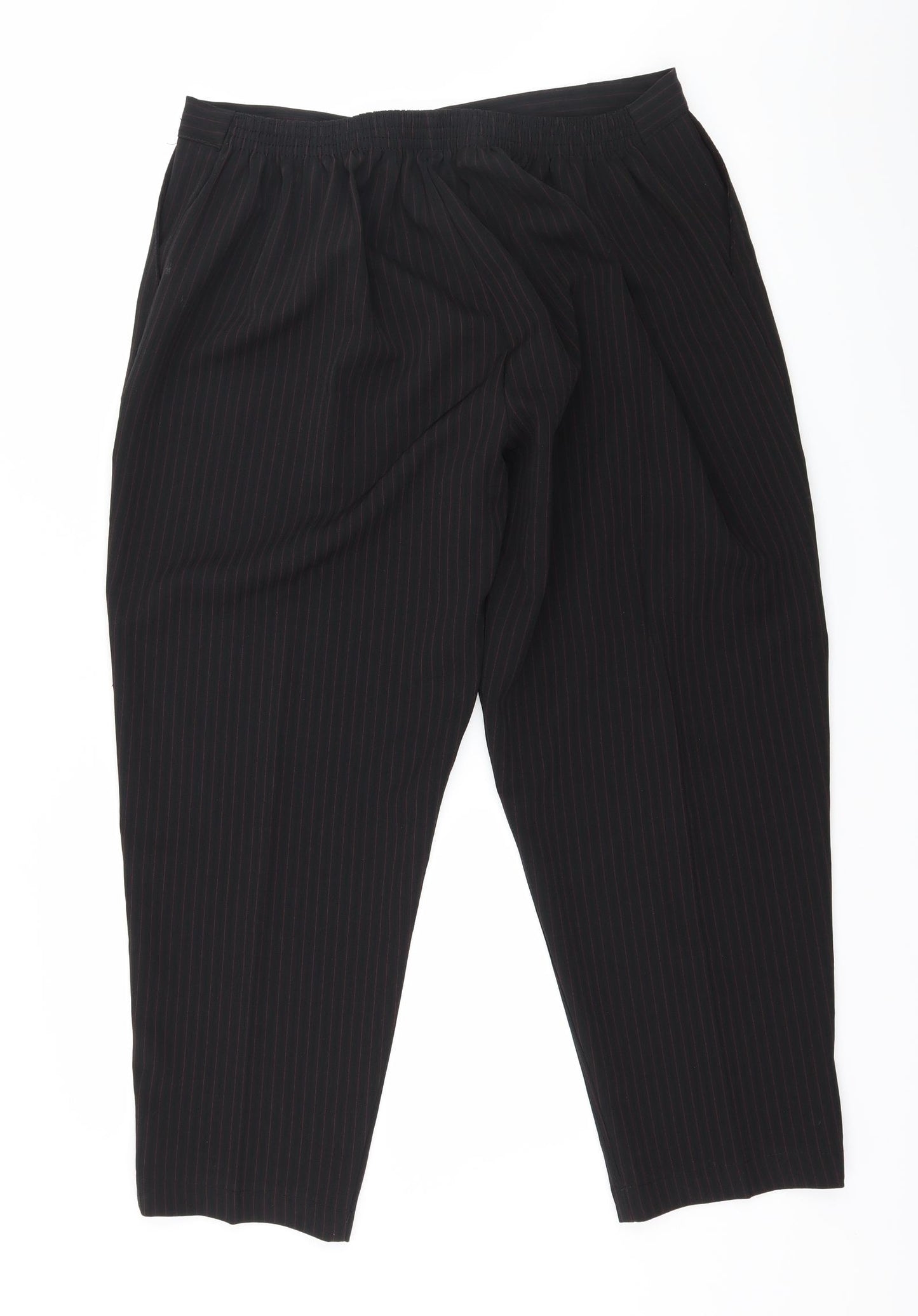 Preworn Womens Black Striped  Trousers  Size 20 L25 in