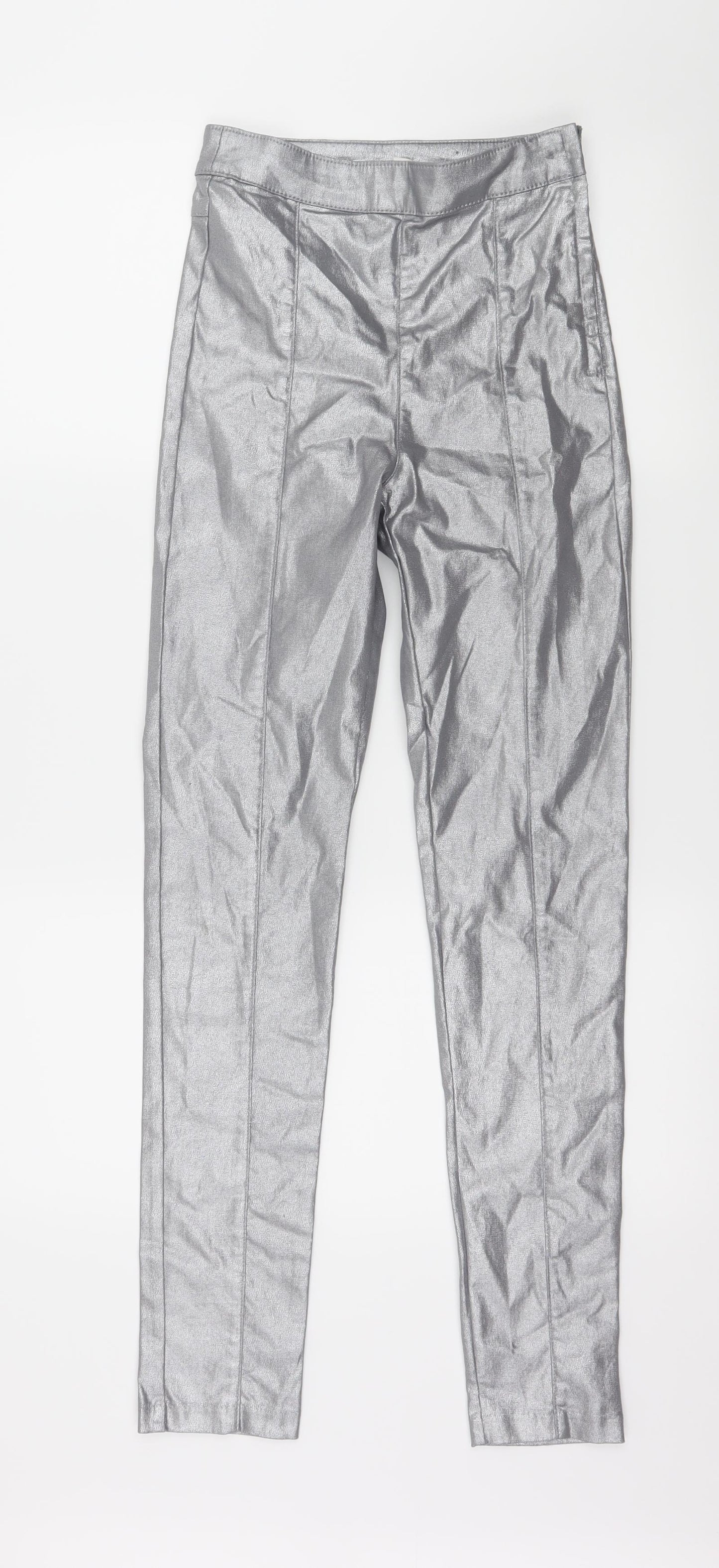 H&M Womens Silver   Trousers  Size 24 in L29 in