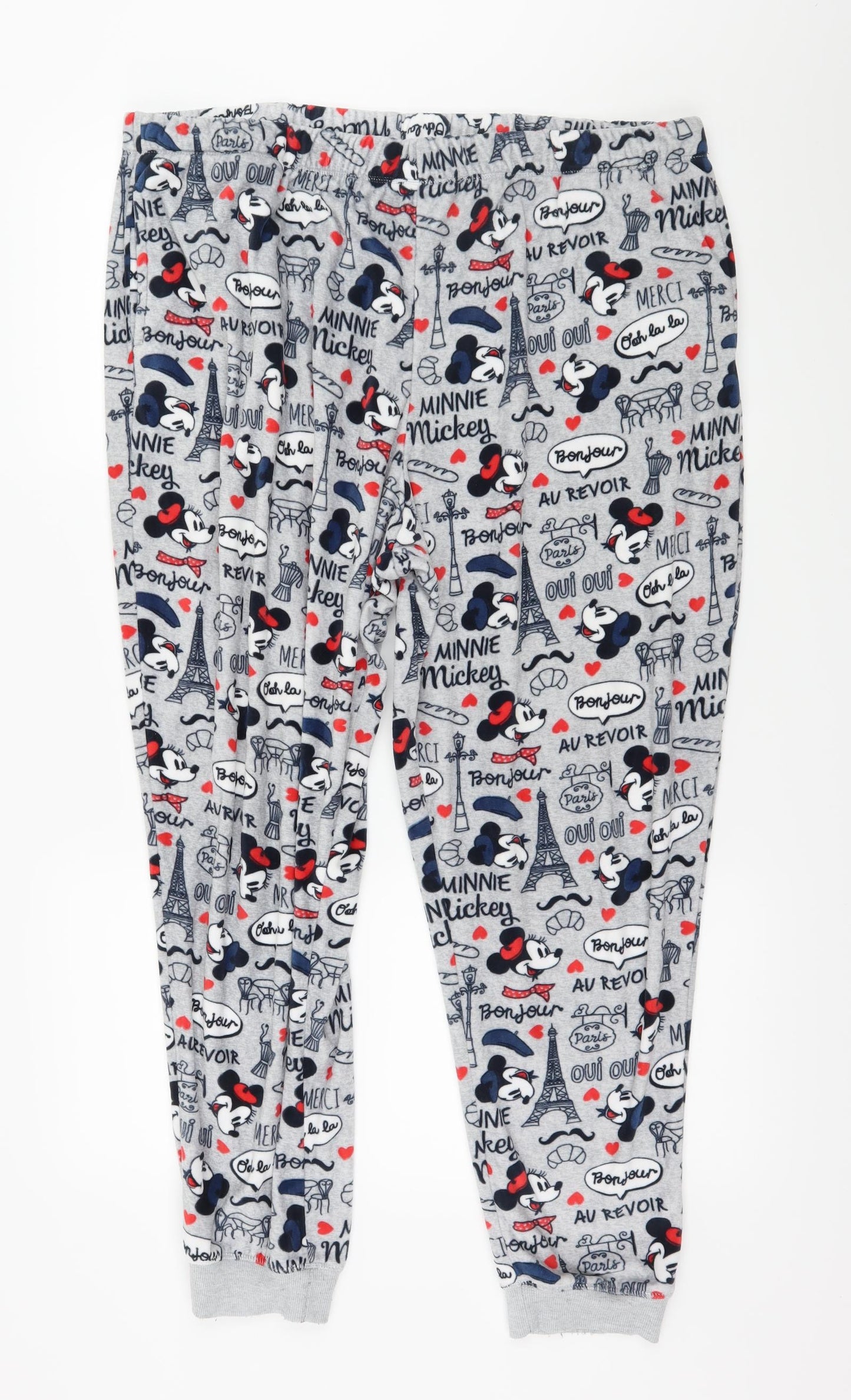 TU Womens Grey Geometric Fleece Capri Pyjama Pants Size 20  - Minnie Mouse