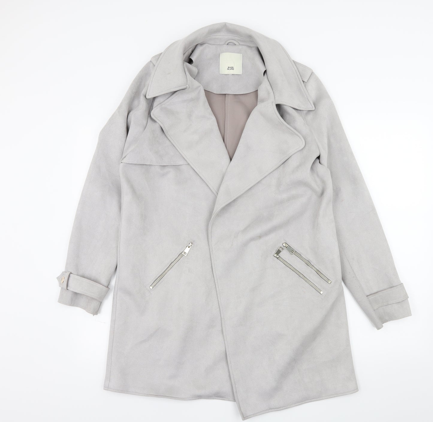 River Island Womens Grey  Velour Jacket  Size 16
