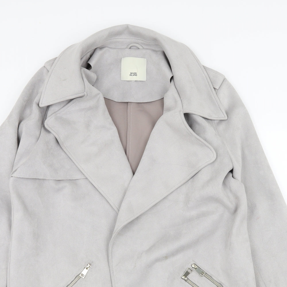 River Island Womens Grey  Velour Jacket  Size 16