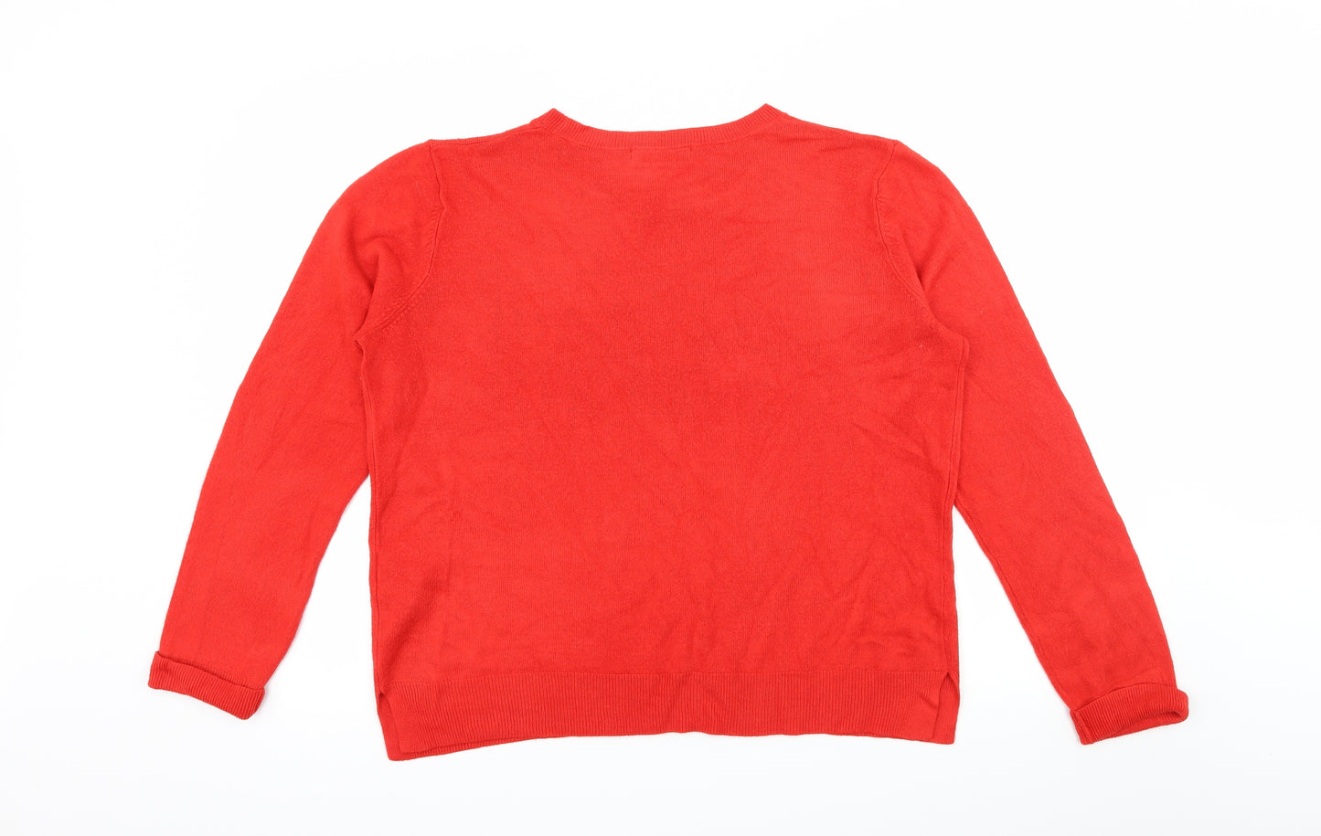Marks and Spencer Womens Red  Knit Pullover Jumper Size 16