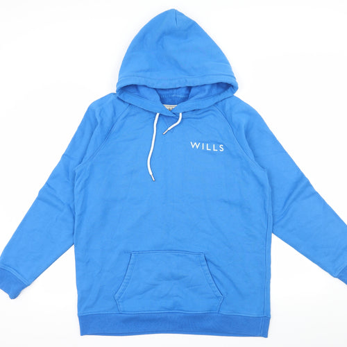 Jack Wills Womens Blue  Jersey Pullover Hoodie Size 14