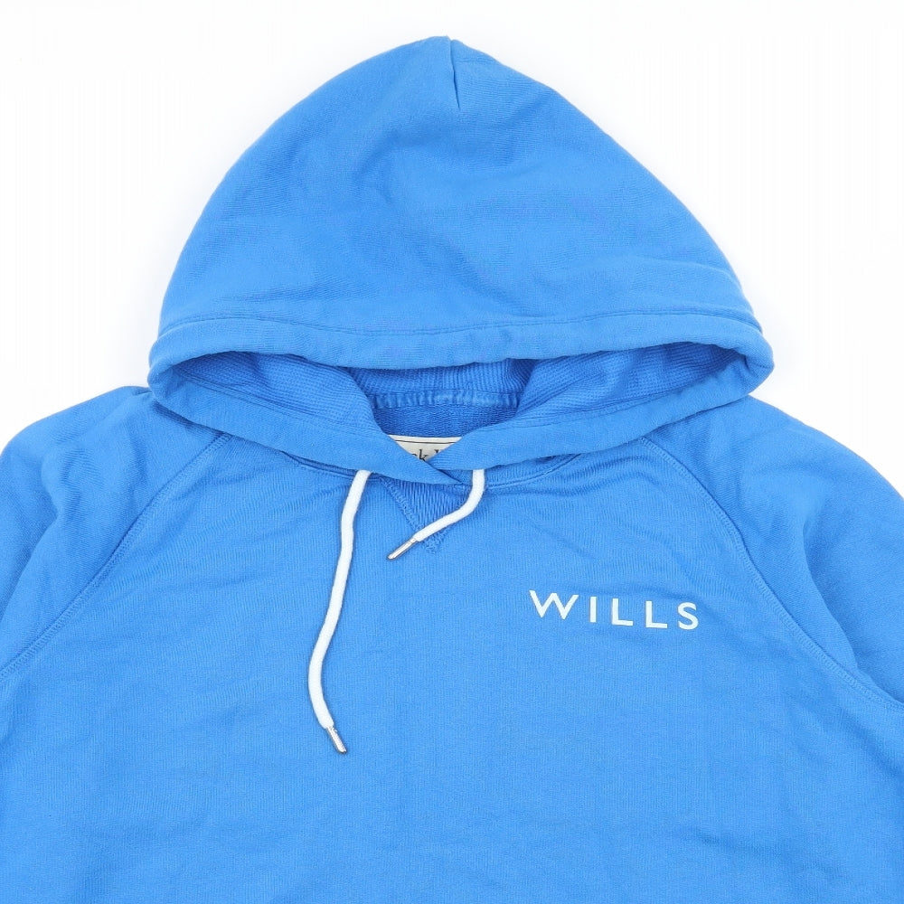 Jack Wills Womens Blue  Jersey Pullover Hoodie Size 14