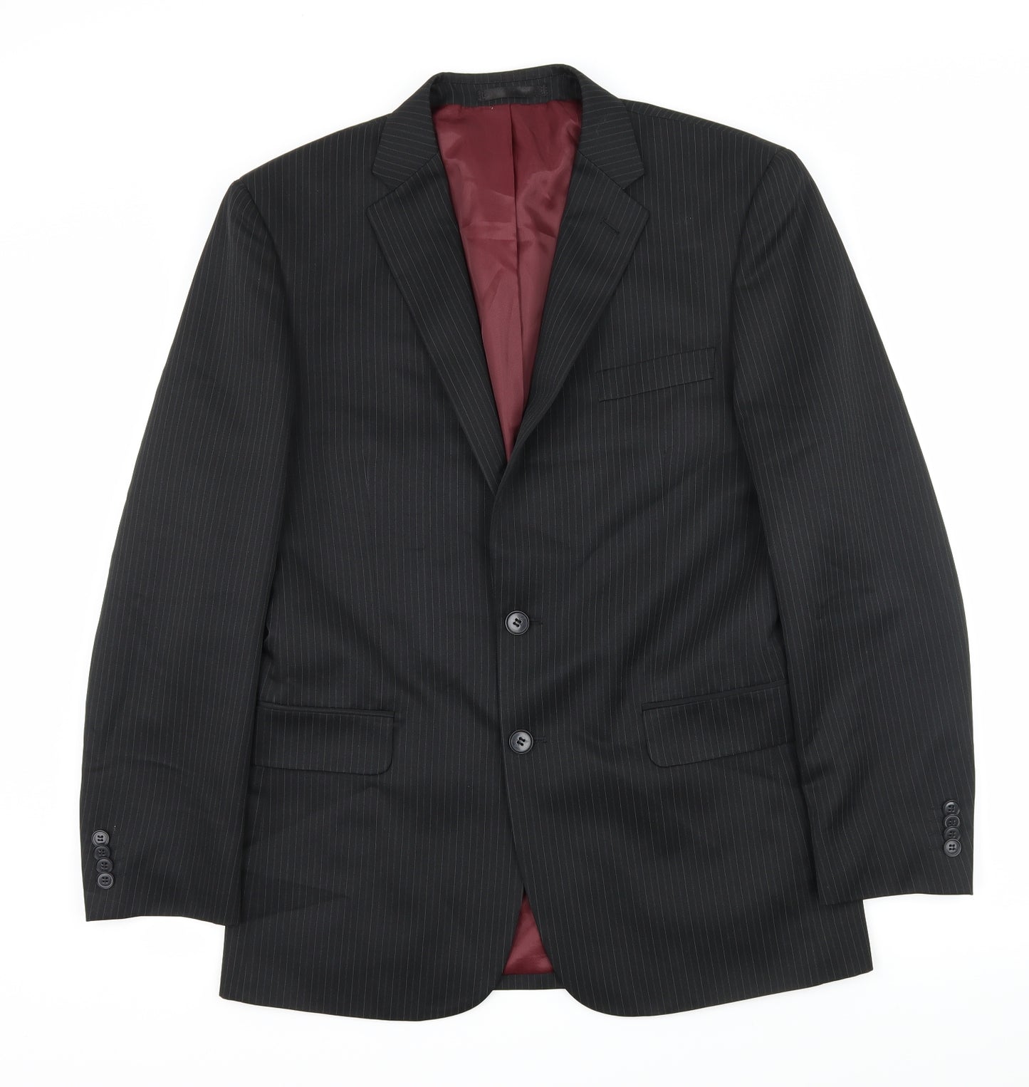 Taylor & Wright Mens Black Striped  Jacket Suit Jacket Size M