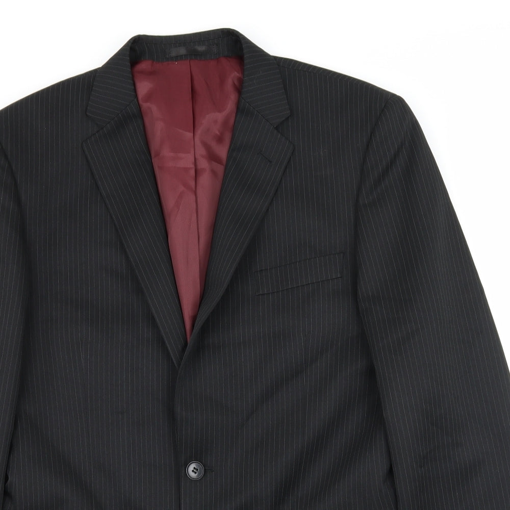 Taylor & Wright Mens Black Striped  Jacket Suit Jacket Size M