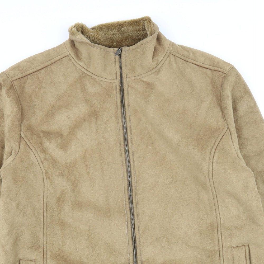 Bonmarché Womens Brown  Velour Jacket  Size M  - Faux fur lined