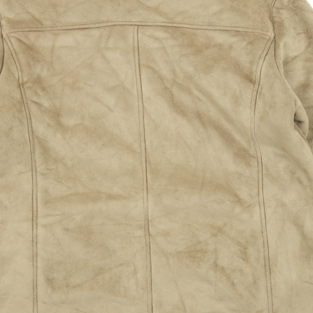 Bonmarché Womens Brown  Velour Jacket  Size M  - Faux fur lined