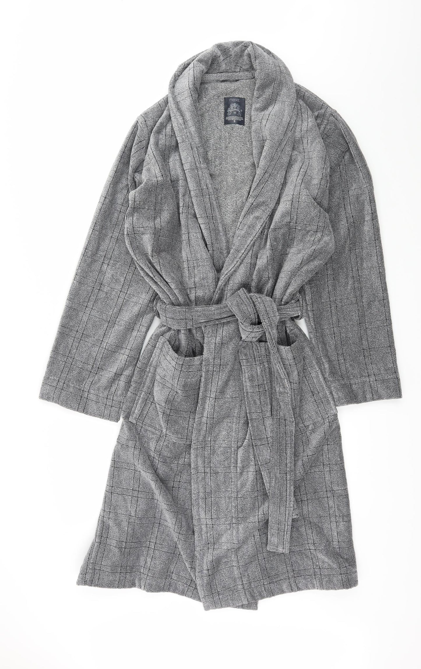 NEXT Mens Grey Check   Robe Size S