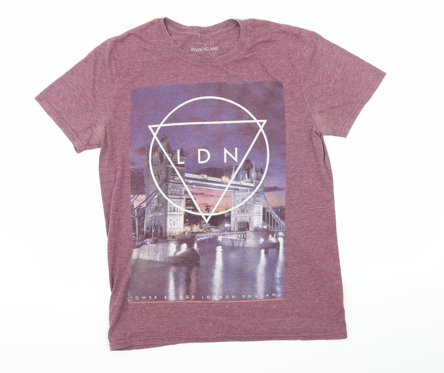 River Island Mens Purple  Jersey  T-Shirt Size M  - LDN