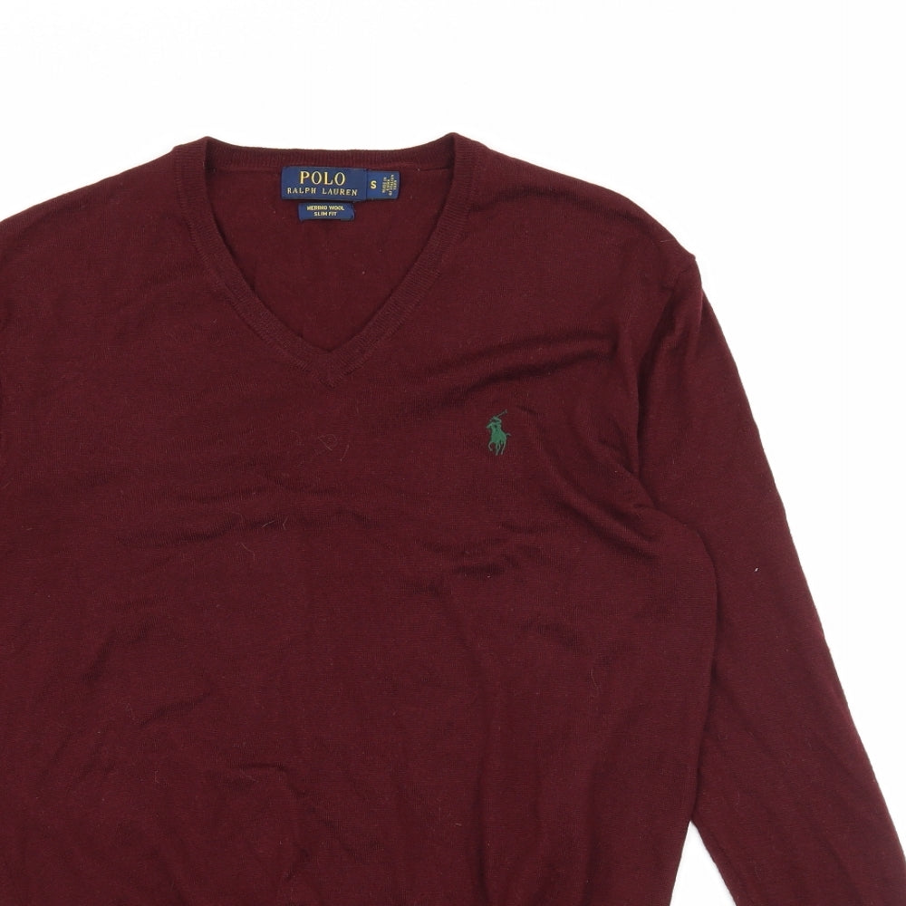 Polo Ralph Lauren Mens Red  Knit Pullover Jumper Size S
