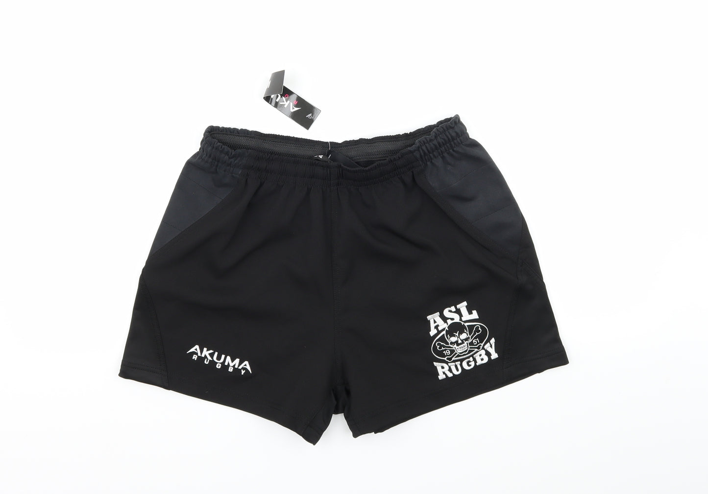 Akuma Rugby Mens Black   Sweat Shorts Size 32 in - skull