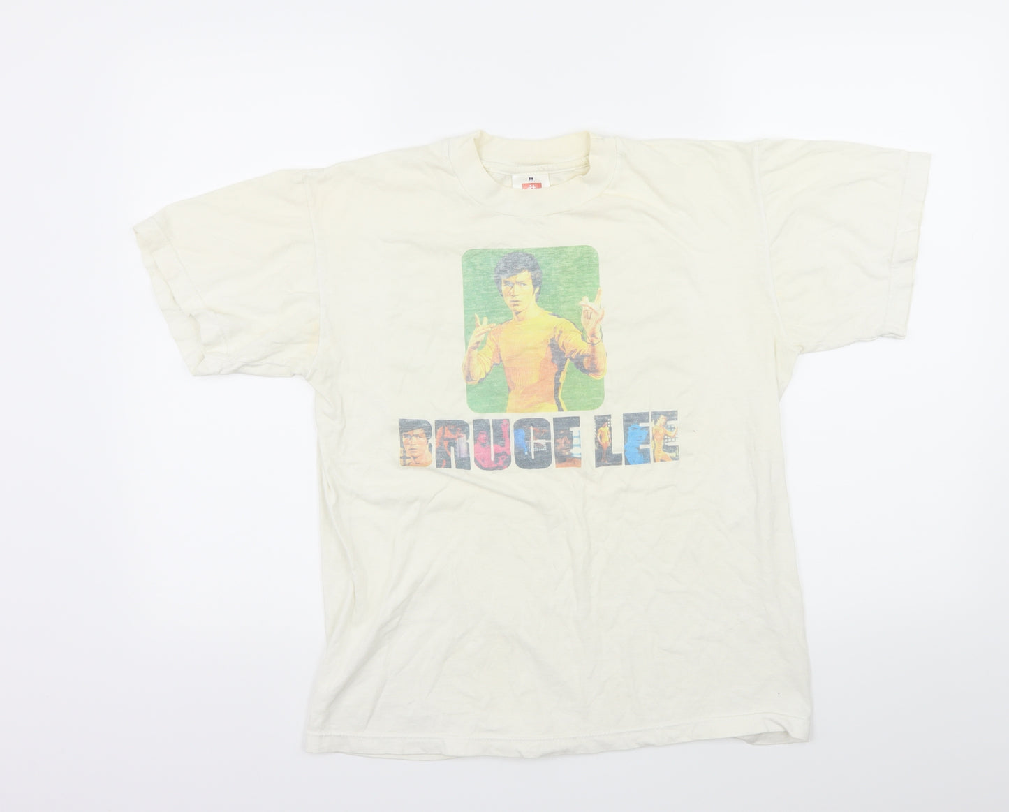 Hanes Mens Ivory  Jersey  T-Shirt Size M  - Bruce Lee