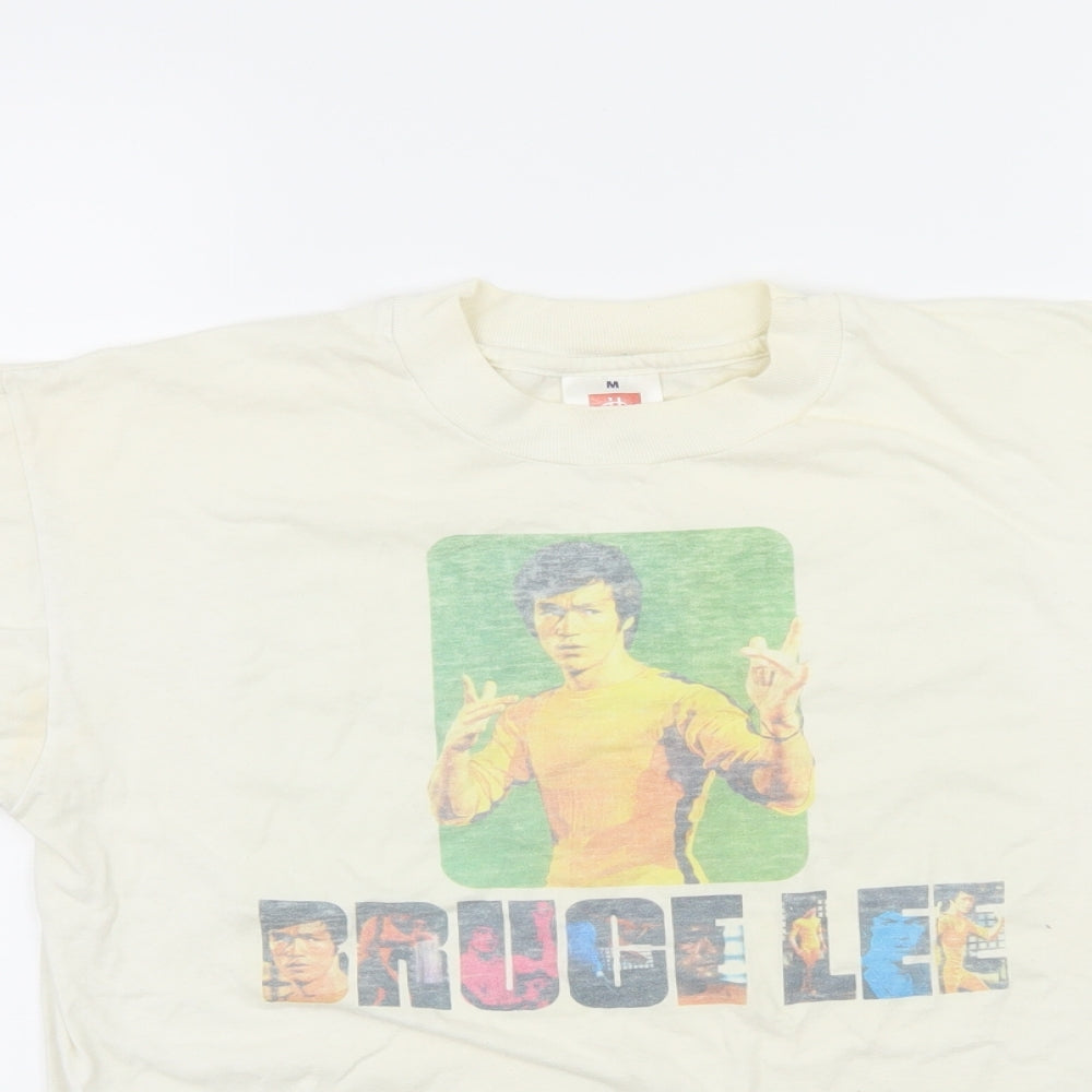 Hanes Mens Ivory  Jersey  T-Shirt Size M  - Bruce Lee