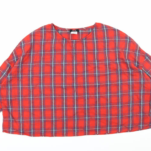 BDG Womens Red Plaid  Basic Blouse Size S