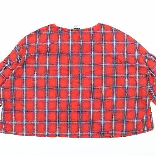 BDG Womens Red Plaid  Basic Blouse Size S