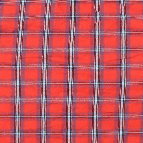 BDG Womens Red Plaid  Basic Blouse Size S