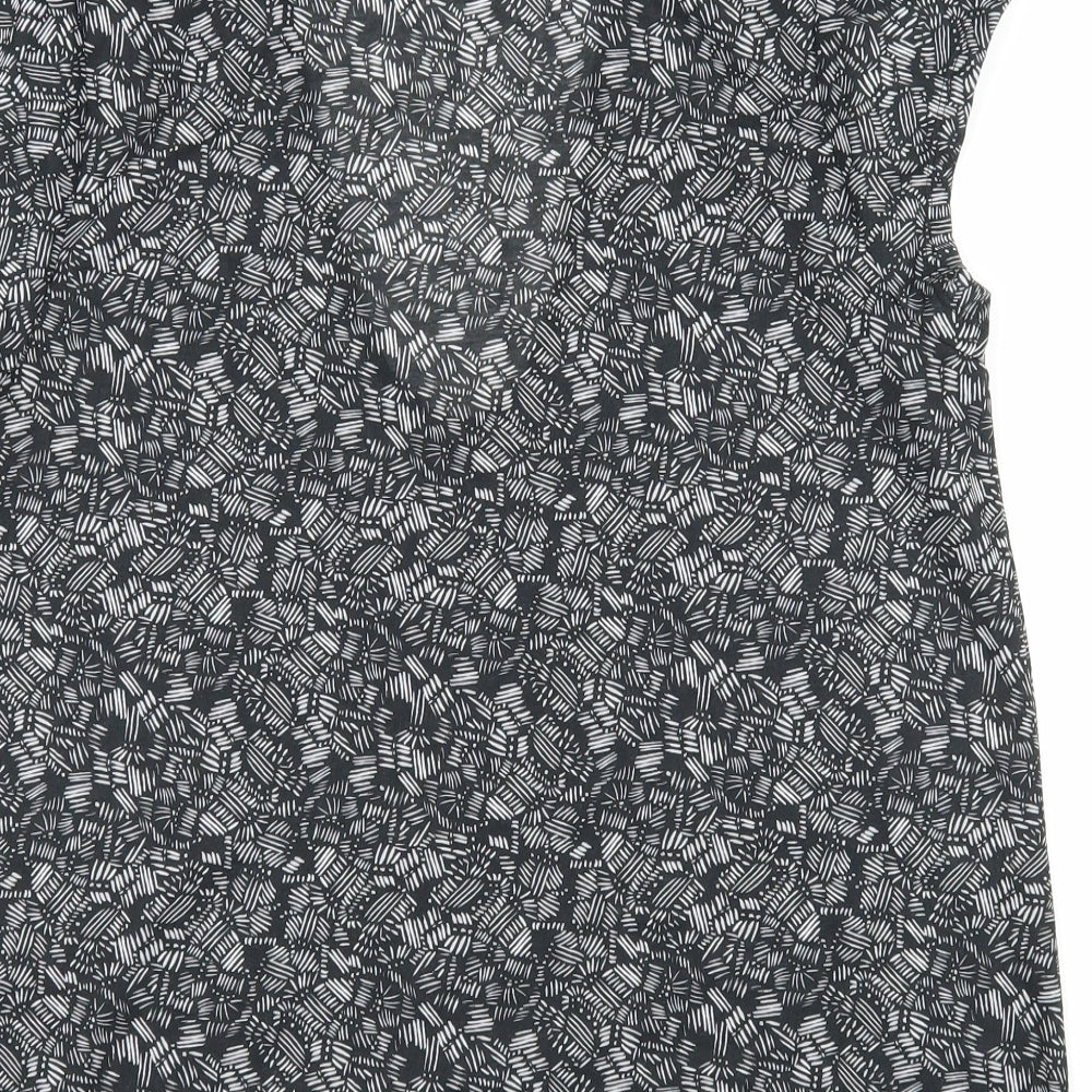 H&M Womens Grey Geometric Jersey Basic T-Shirt Size L