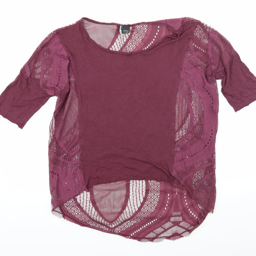 Sparkle & Fade Womens Purple   Basic T-Shirt Size M