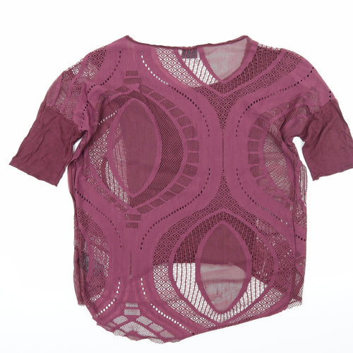 Sparkle & Fade Womens Purple   Basic T-Shirt Size M