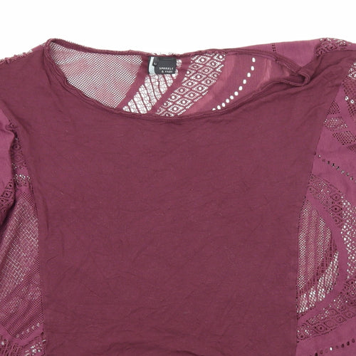 Sparkle & Fade Womens Purple   Basic T-Shirt Size M
