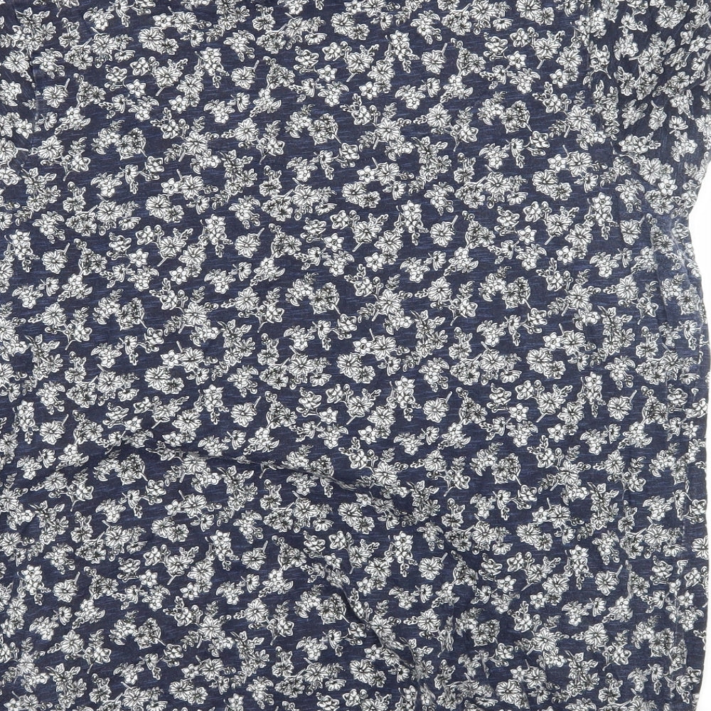 NEXT Womens Blue Floral Jersey Basic T-Shirt Size 16